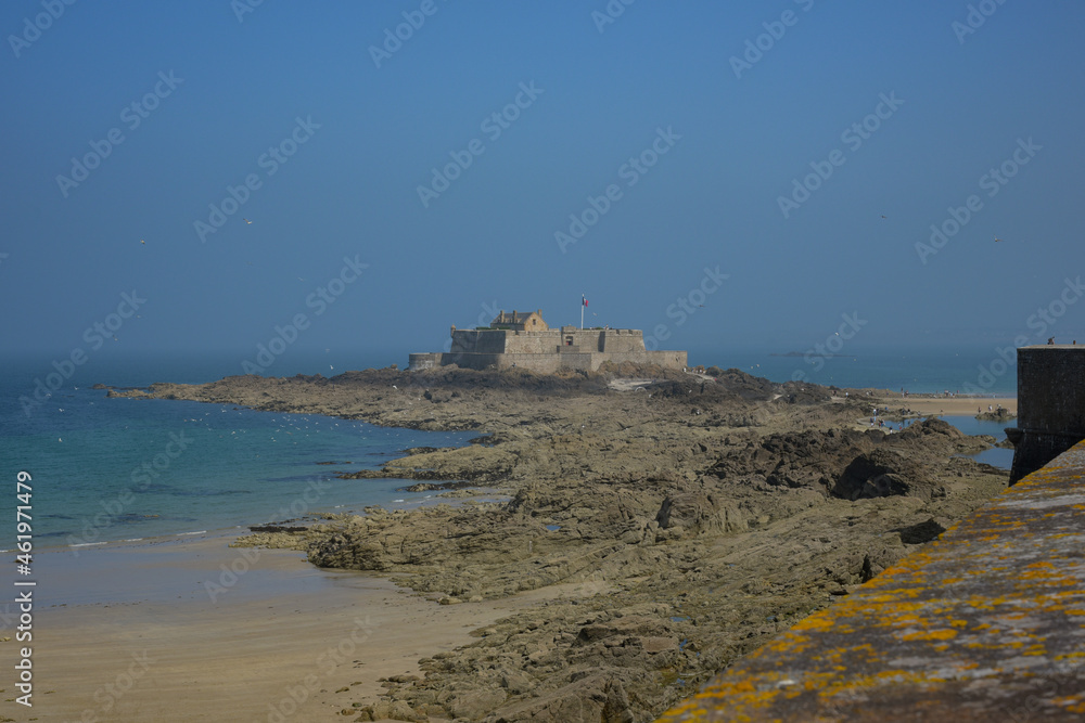 view on national fort on the city of saint malo
