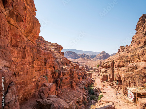 The start of the Ed-Deir Trail that leads to the monastery in the ancient city of Petra  Jordan