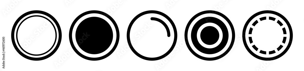 Circle shape icon set. Vector illustration Circle shape icon set. Vector illustration
