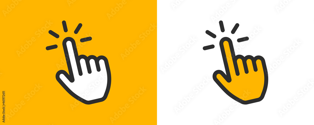 Fototapeta premium Hand cursors icon. Clicking icon vector illustration