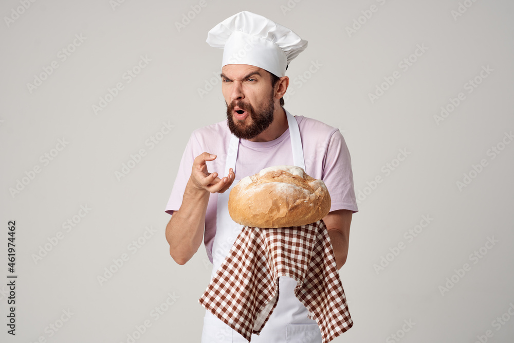 man in chef's uniform fresh bread gourmet baked goods cooking man in chef's uniform fresh bread gourmet baked goods cooking