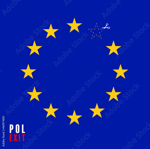 Concept image of the Poland leaving the European Union - Polexit. vector illustration for magazine, poster, social media marketing