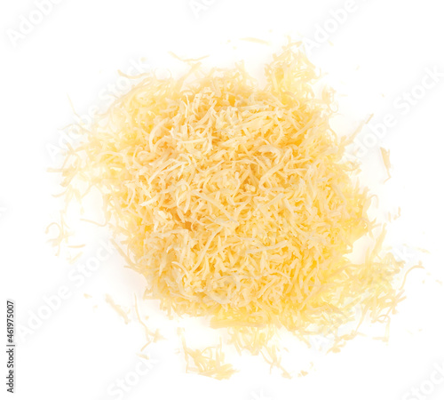 Fotografie Grated cheese isolated white background