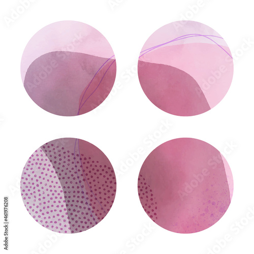 Set of watercolor stain. Spots on a white background. Watercolor texture with brush strokes