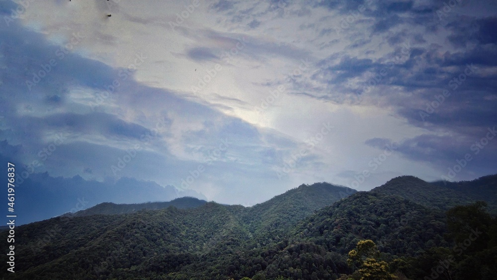Obraz premium View of beautiful sky and hill, Make the image darker color