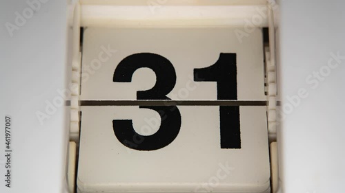 Number of date on calendar clock running from 1 to 31 photo