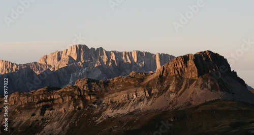 sunset on dolomites marmolada and castellazzo