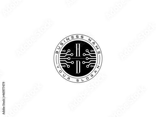 Technology HD Logo, Initial hd Technology Logo Design for it Consulting or Brand