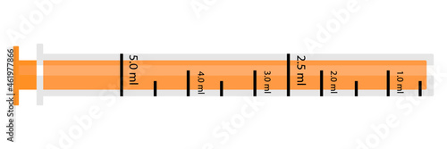 Measuring syringe for syrup. Vector illustration AI