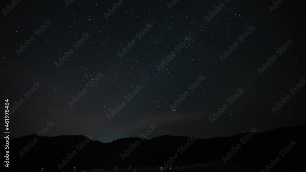 Timelapse of moving star trails in the night sky Timelapse of moving star trails in the night sky