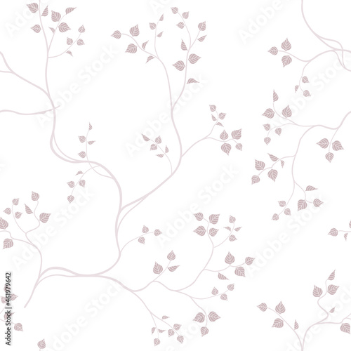 seamless pattern of branches and leaves