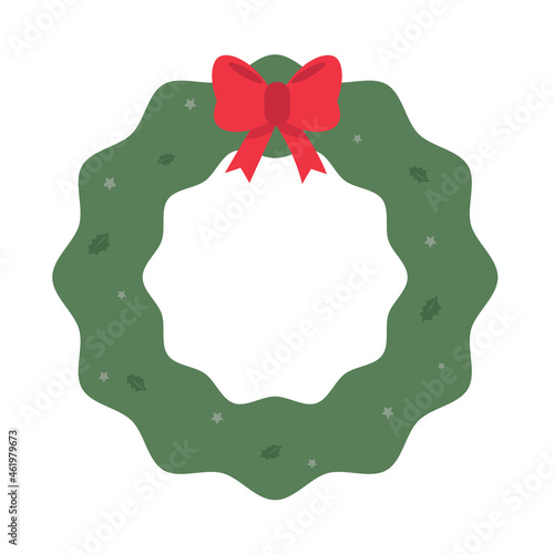 A Cute cartoon Christmas wreath vector icon art