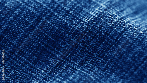 Blue fabric textile texture close up   focus only one point   soft blured background