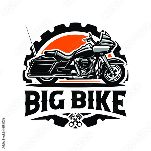 Big bike cruiser motorcycle club emblem logo template