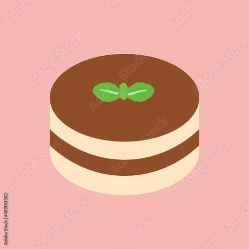 シンプルでかわいいティラミスのイラスト