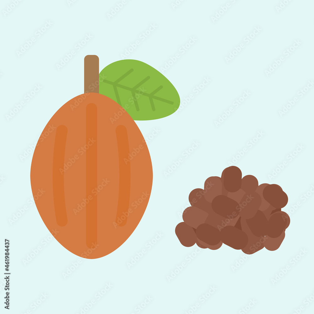 シンプルでかわいいカカオ豆のイラスト Stock ベクター Adobe Stock