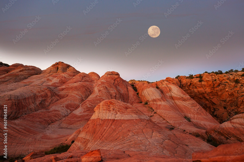 Utah landscapes at moonlight
