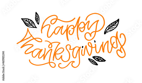 Give thanks  Hand drawn Thanksgiving lettering typography poster. Celebration text Happy Thanksgiving day on textured background for postcard  icon  logo or badge. Vector vintage style calligraphy EPS