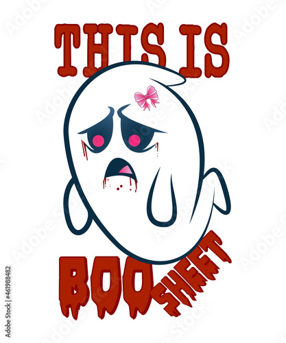 This is Boo Sheet Ghost Costume Funny Halloween Sayings T-Shirt