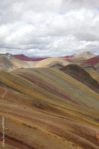 View of Palccoyo Rainbow Mountain, Peru photo