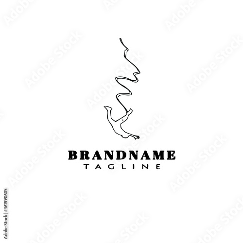 bungee jumper logo icon design template black isolated vector illustration