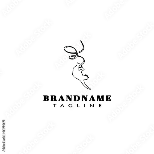bungee jumper cartoon logo icon design template isolated vector illustration