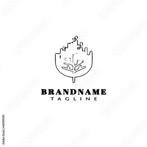 burning bush logo cartoon icon design template black isolated