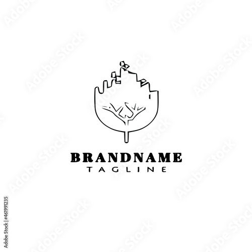 burning bush logo unique icon design template black isolated vector illustration