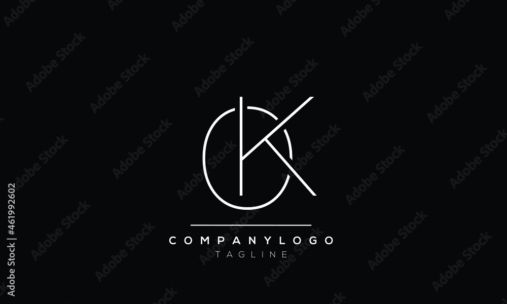 Abstract Letter Initial OK KO Vector Logo Design Template Abstract Letter Initial OK KO Vector Logo Design Template
