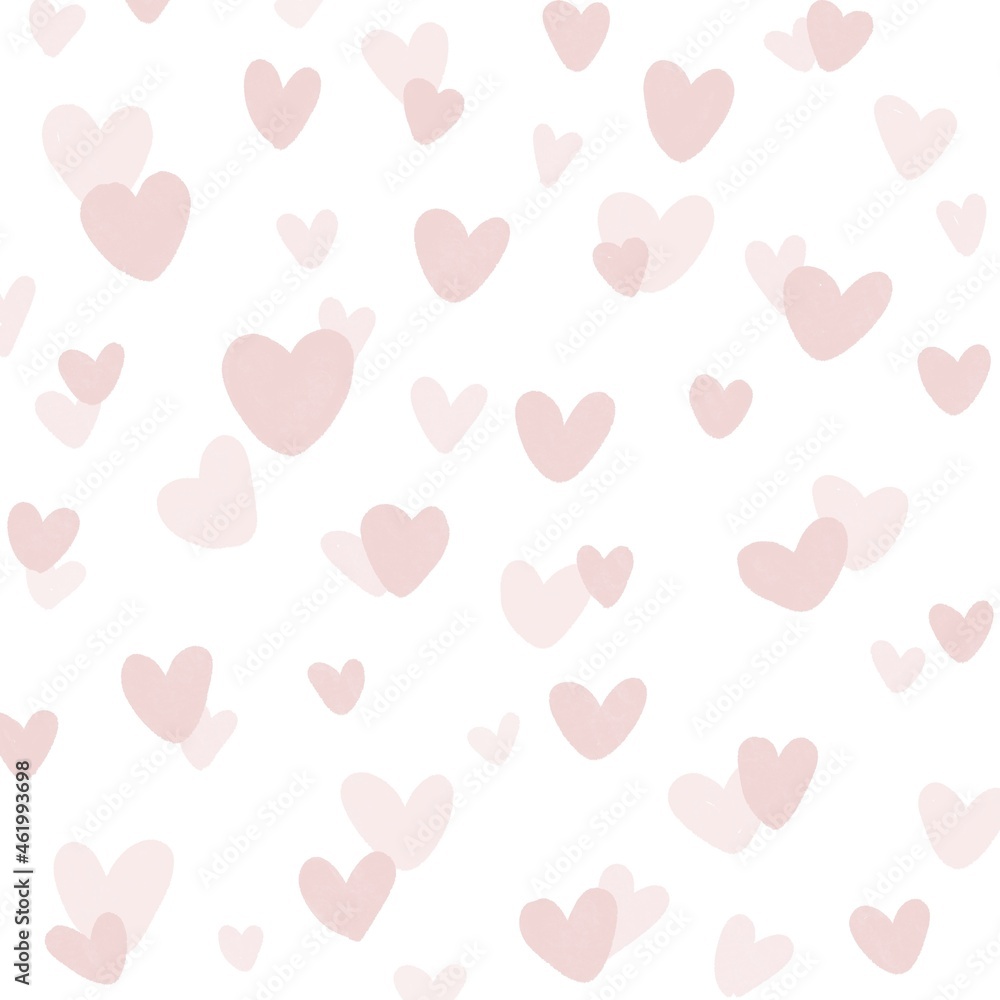 Pastel background hearts pink, light transparent background, valentine's day