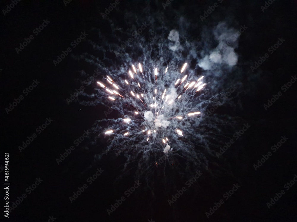 New Year firework at night New Year firework at night