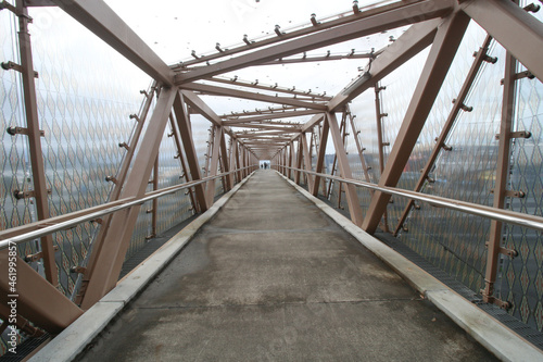 suspension bridge over the river