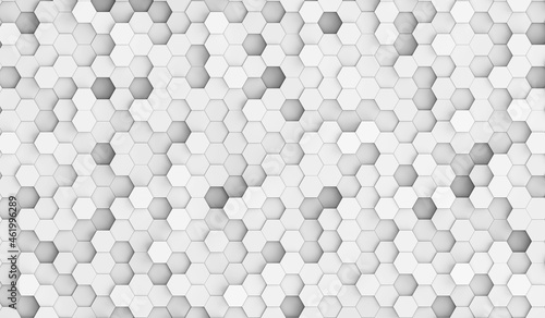 Fototapeta Naklejka Na Ścianę i Meble -  White hexes background texture. Hexagonal texture. 3d illustration