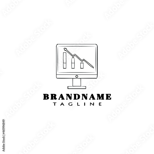 computer infographic cartoon logo template icon design black isolated vector cute