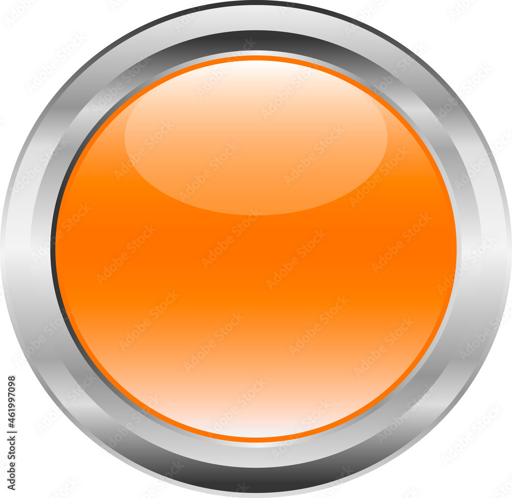 orange button with metal border orange button with metal border