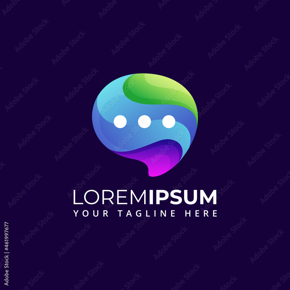 Obraz premium bubble chat talk discussion abstract shape logo