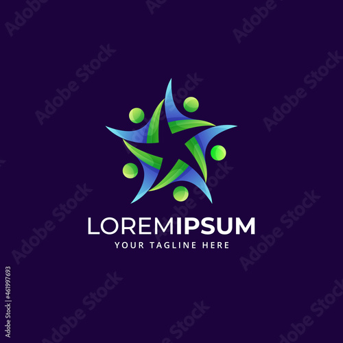 global united humanity charity abstract design logo