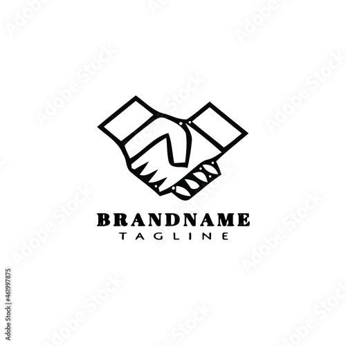 handshake logo template icon vector illustration