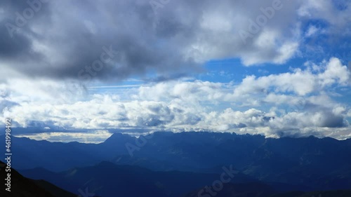 Timelapse of clouds and landscapes from the Fuente del Chivo viewpoint in Alto Campoo. Campoo Valley. Cantabria. Spain, Europe photo