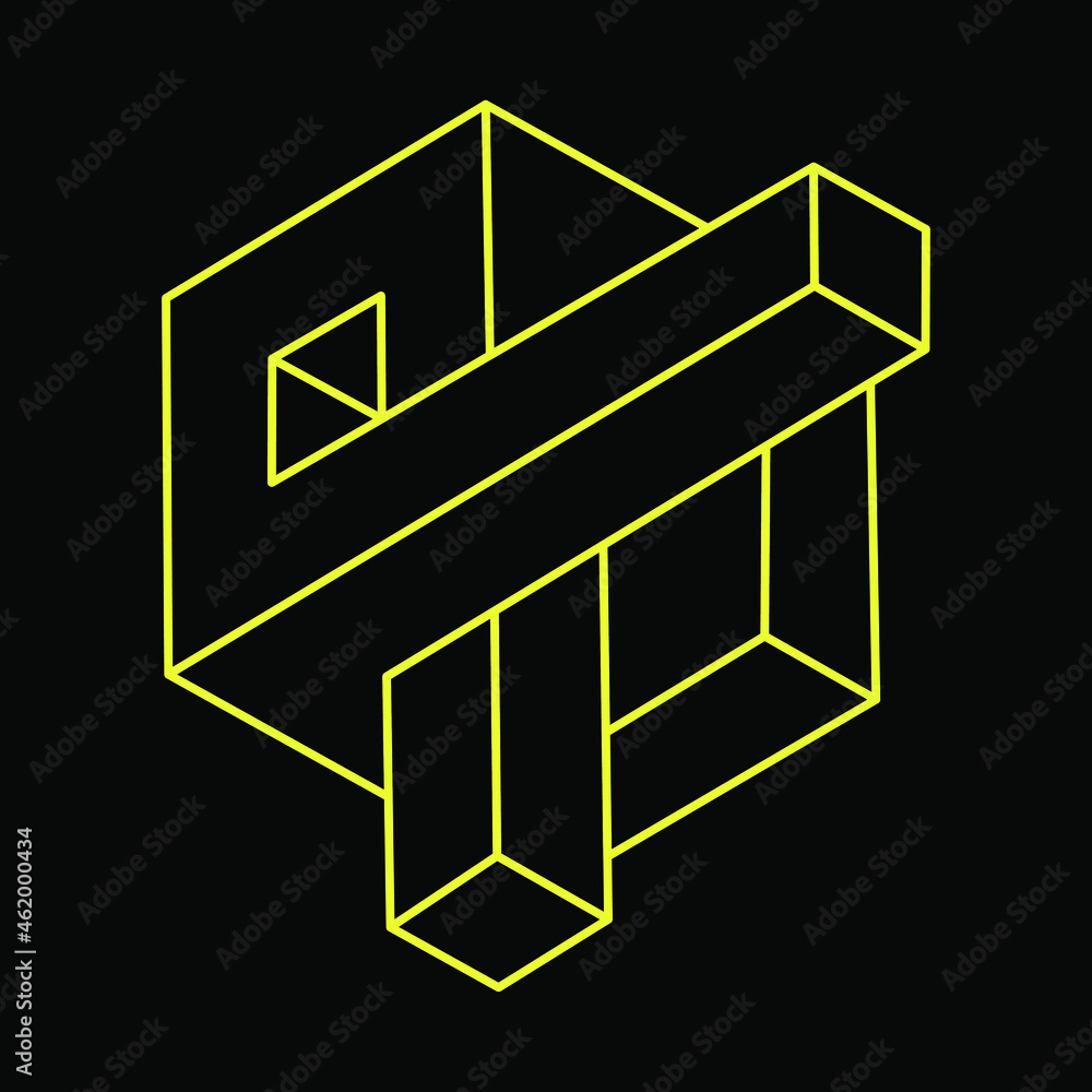 Impossible shape. Web design element. Optical illusion object. Line design. Unreal geometric figures. Optical art. Impossible shape. Web design element. Optical illusion object. Line design. Unreal geometric figures. Optical art.