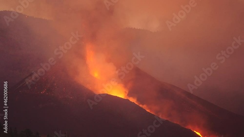 volcanic eruption in Cumbre vieja on September 19, 2021. El Paso. La Palma. Canary Islands. Spain