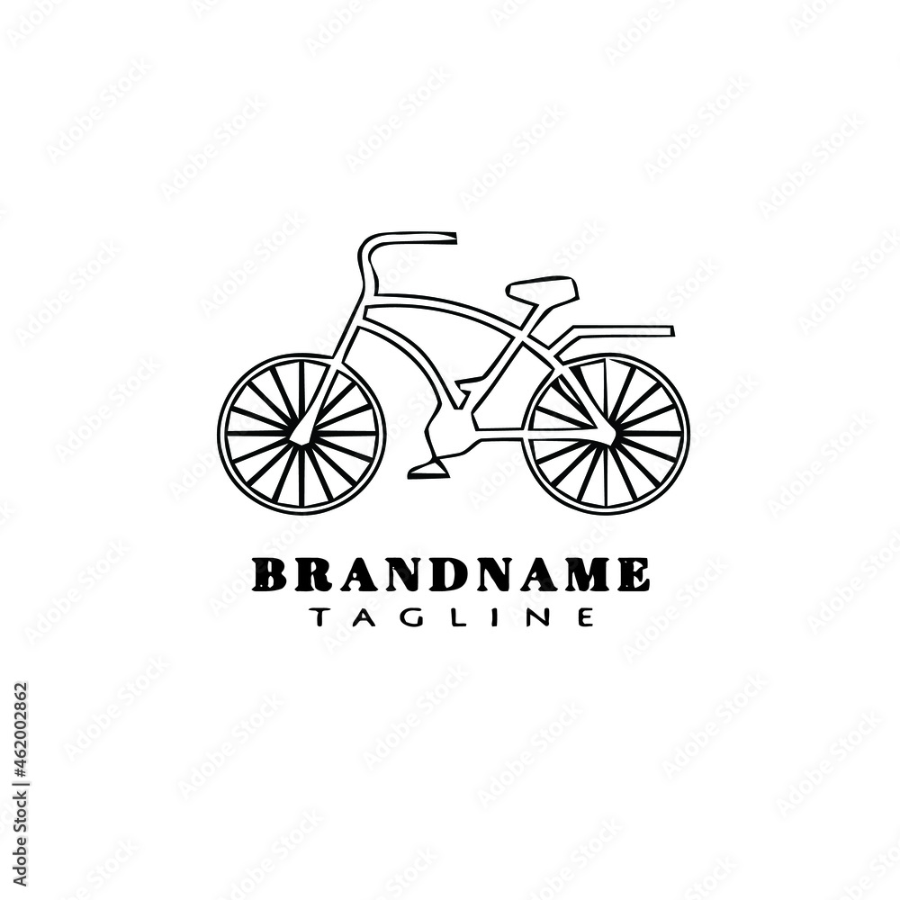 Fototapeta premium bike cartoon logo icon template black isolated vector illustration