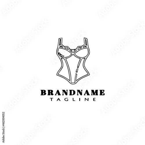 cute bustier logo cartoon icon template black isolated vector cute