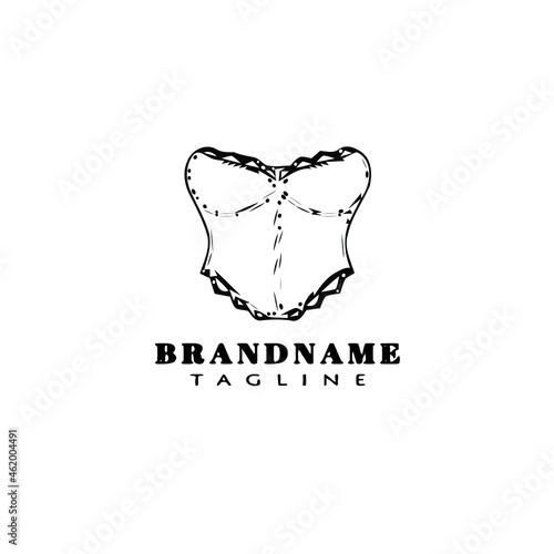 cute bustier logo cartoon icon template black modern isolated cute illustration