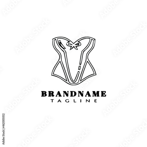 bustier logo cartoon icon template black isolated vector illustration