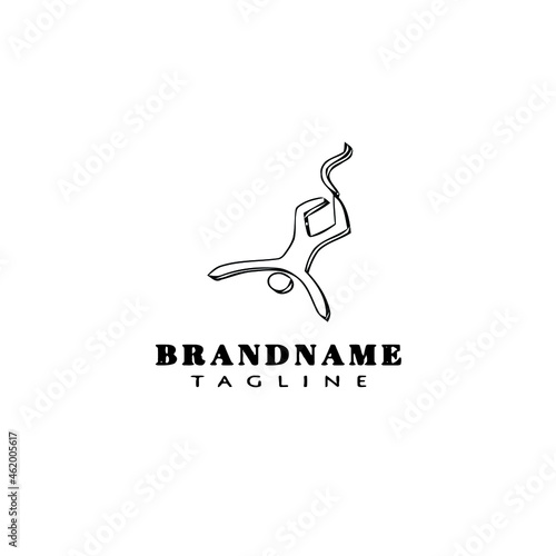 bungee jumper cartoon logo icon design template black isolated vector