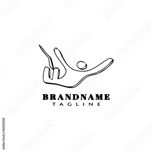 bungee jumper cartoon logo icon design template black cute vector illustration