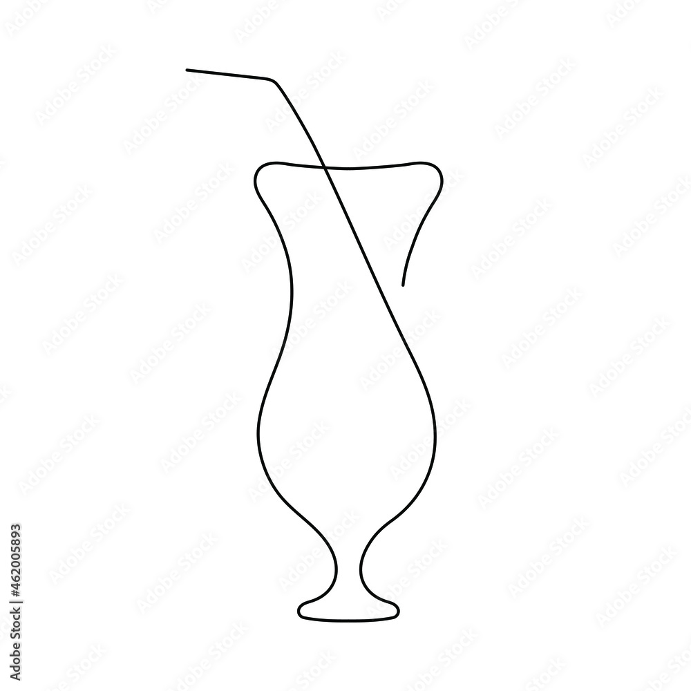 Alcohol cocktail. Hurricane glass. Continuous one line hand drawn vector illustration. Minimalist trendy contemporary design. Best for web, logo, menu concept and branding design. Alcohol cocktail. Hurricane glass. Continuous one line hand drawn vector illustration. Minimalist trendy contemporary design. Best for web, logo, menu concept and branding design.