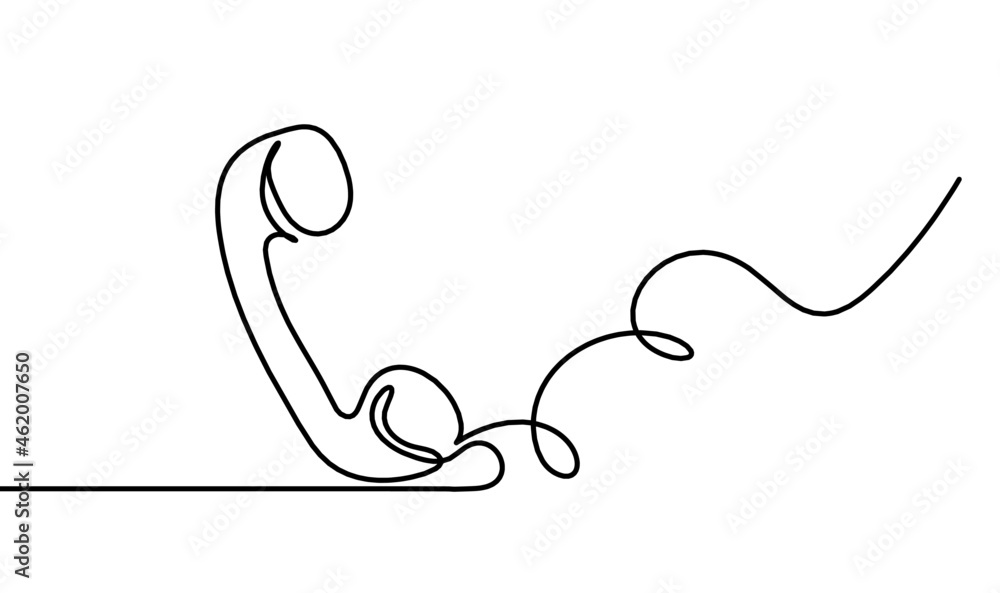 Abstract handset as line drawing on white background. Vector Abstract handset as line drawing on white background. Vector