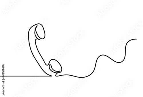 Abstract handset as line drawing on white background. Vector